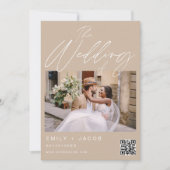 2つの結婚写真のTerracottaの概要 招待状 (正面)