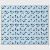 2つの結婚指輪のデザイン ライトブルー シームレス ラッピングペーパー (フラット)