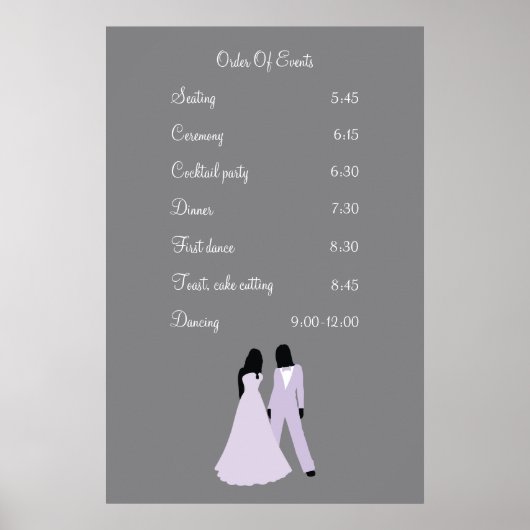 2つの結婚花嫁の(薄紫とグレー)イベント ポスター (正面)