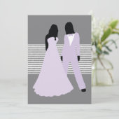 2つの結婚花嫁(薄紫とグレー) 招待状 (スタンド正面)