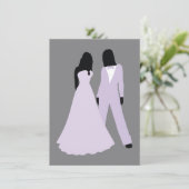 2つの結婚花嫁(薄紫とグレー) 招待状 (スタンド正面)