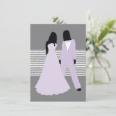 2つの結婚花嫁(薄紫とグレー) 招待状 (スタンド正面)