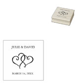 2つの絡み合ったハート ラバースタンプ (押印)