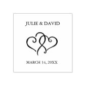 2つの絡み合ったハート ラバースタンプ (インプリント)