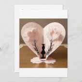 2つの絡み合ったハート：愛とローマのシンボル 招待状 (正面/裏面)