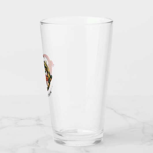 2つの絡み合った笑顔のサラマンダーの友人の漫画 タンブラーグラス (左)