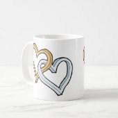 2つの絡み合わせたハート コーヒーマグカップ (正面左)