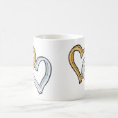 2つの絡み合わせたハート コーヒーマグカップ (中央)
