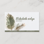 2つの緑葉の 名刺 (正面)