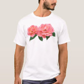 2つの繊細なピンクのバラ Tシャツ (正面)
