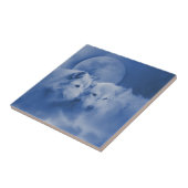 2つの美しい狼のソウルメイトの芸術 タイル (側面)