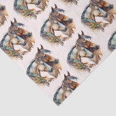 2つの美しい馬の西ボホパターン 薄葉紙 (詳細)