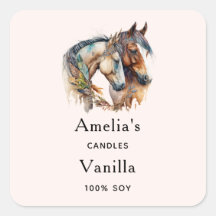 2つの美しい馬ウェスタンボホキャンドルビジネス