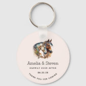 2つの美しい馬ウェスタンボホ結婚ズ キーホルダー (正面)