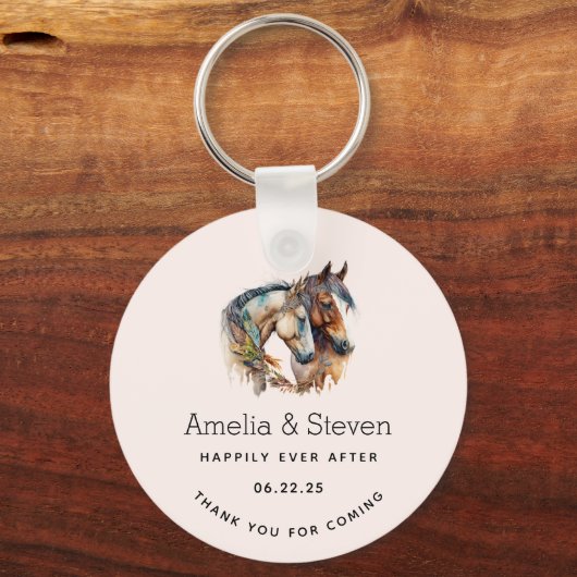 2つの美しい馬ウェスタンボホ結婚ズ キーホルダー (裏面)
