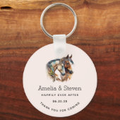 2つの美しい馬ウェスタンボホ結婚ズ キーホルダー (正面)