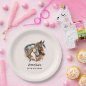 2つの美しい馬ウェスタンボホ誕生日 ペーパープレート (パーティー)