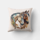 2つの美しい馬ウェスタンボホ クッション (裏面)