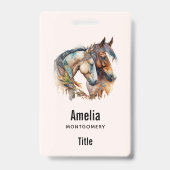 2つの美しい馬ウェスタンボホ バッジ (Back)