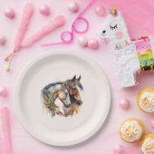 2つの美しい馬ウェスタンボホ ペーパープレート (パーティー)