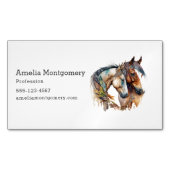 2つの美しい馬ウェスタンボホ マグネット名刺 (正面)