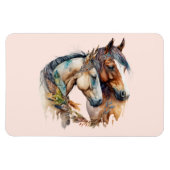 2つの美しい馬ウェスタンボホ マグネット (横)