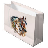 2つの美しい馬ウェスタンボホ ラージペーパーバッグ (正面アングル)