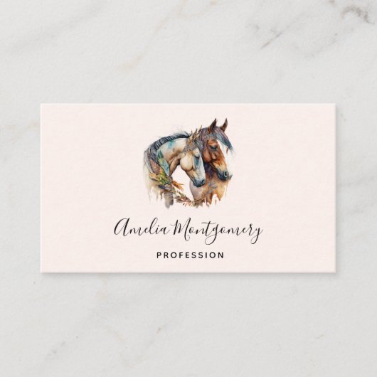 2つの美しい馬ウェスタンボホ 名刺 (正面)
