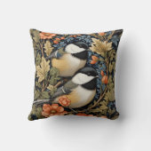 2つの美しい黒のキャップ付き《鳥》アメリカゴガラ クッション (裏面)