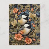 2つの美しい黒のキャップ付き《鳥》アメリカゴガラ ポストカード (正面)