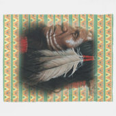 2つの羽 フリースブランケット (正面(横))