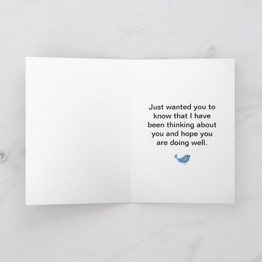 2つの考え青い鳥と木を持っているあなた方の カード (内部)