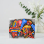 2つの船 – バウハモダンウス幾何学的アート ポストカード (スタンド正面)