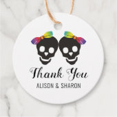 2つの花嫁と紙吹雪ありがとうレズ結婚ビアン フェイバータグ (正面)