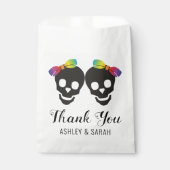 2つの花嫁と紙吹雪ありがとうレズ結婚ビアン フェイバーバッグ (正面)