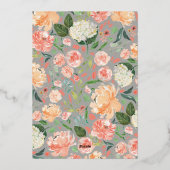 2つの花嫁のドレ結婚スビアンカップルのシャワー 箔招待状 (裏面)