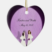 2つの花嫁のレズビアンの結婚式のオーナメントの好意 セラミックオーナメント (右)