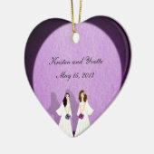 2つの花嫁のレズビアンの結婚式のオーナメントの好意 セラミックオーナメント (左)