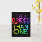 2つの花嫁は1つのレズビアンの結婚Lgbより良い カード (黄色い花)