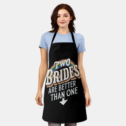 2つの花嫁は1つのレズビアンよりも優結婚れている エプロン (着用した状態)