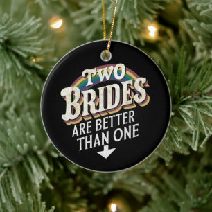 2つの花嫁は1つのレズビアンよりも優結婚れている セラミックオーナメント