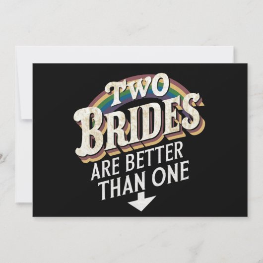 2つの花嫁は1つのレズビアンよりも優結婚れている 招待状 (正面)