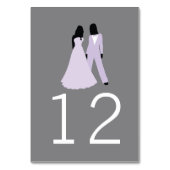 2つの花嫁テーブ結婚ル番号(薄紫とグレー) テーブルナンバー (裏面)