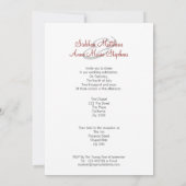 2つの花嫁ブライダルガウンエレガントな結婚式 招待状 (裏面)