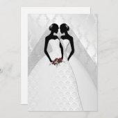 2つの花嫁ブライダルガウンエレガントな結婚式 招待状 (正面/裏面)