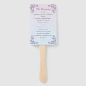 2つの花嫁薄紫結婚式プログラム ハンドファン (裏面)