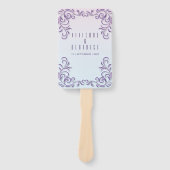 2つの花嫁薄紫結婚式プログラム ハンドファン (正面)