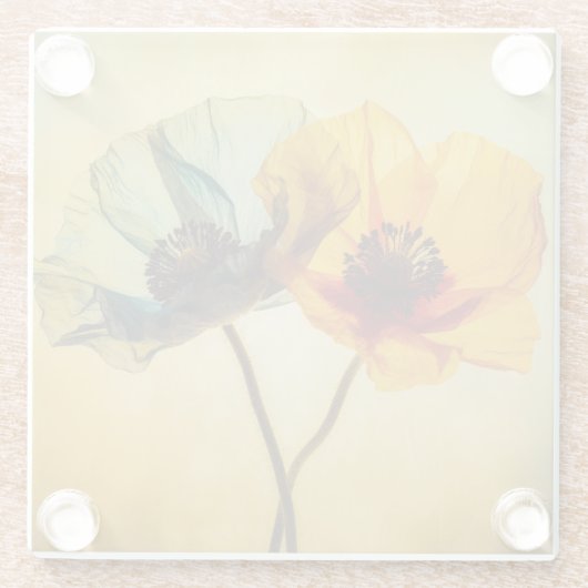2つの花 ガラスコースター (裏面)