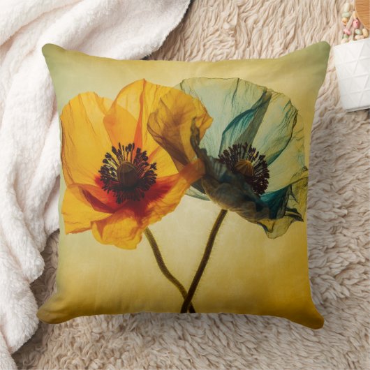 2つの花 クッション (ブランケット)