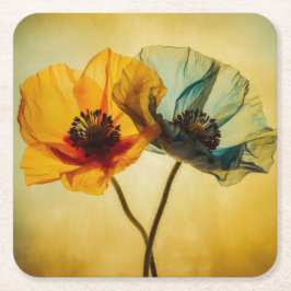 2つの花 スクエアペーパーコースター